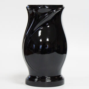 Черная ваза из полимербетона 03